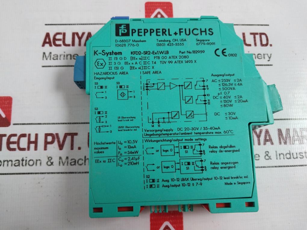 Pepperl+Fuchs Kfd2-sr2-ex1.W.Lb Switch Amplifier 1-channel Isolated Barrier 253V