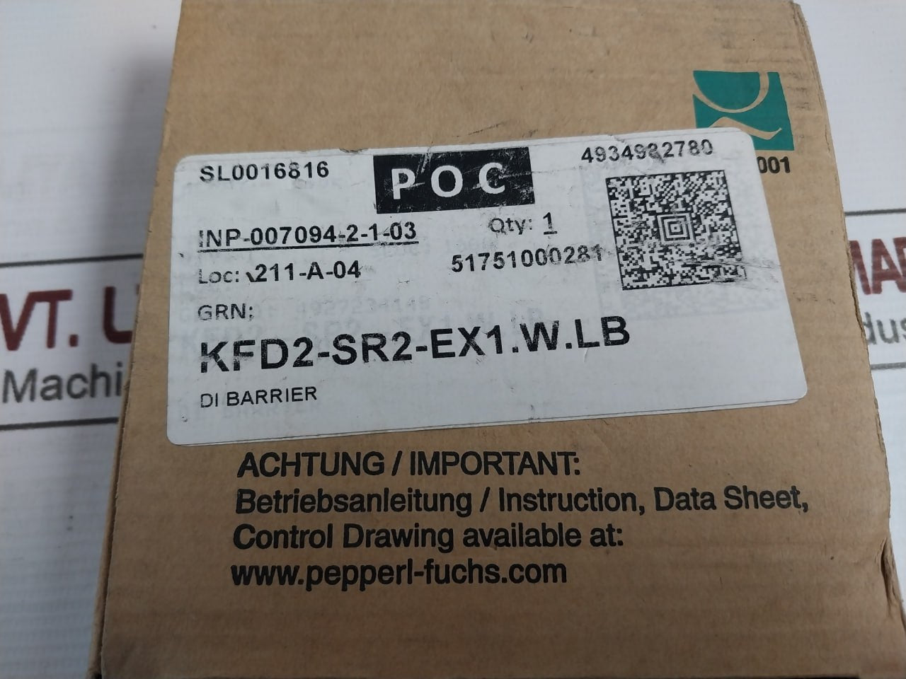Pepperl+Fuchs Kfd2-sr2-ex1.W.Lb Switch Amplifier Ii G D [Eex Ia] Iic Ptb 00 Atex 2080