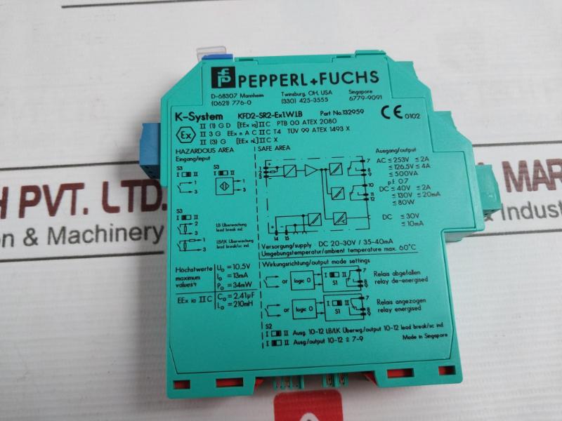 Pepperl+Fuchs Kfd2-sr2-ex1.W.Lb Switch Amplifier Ii G D [Eex Ia] Iic Ptb 00 Atex 2080