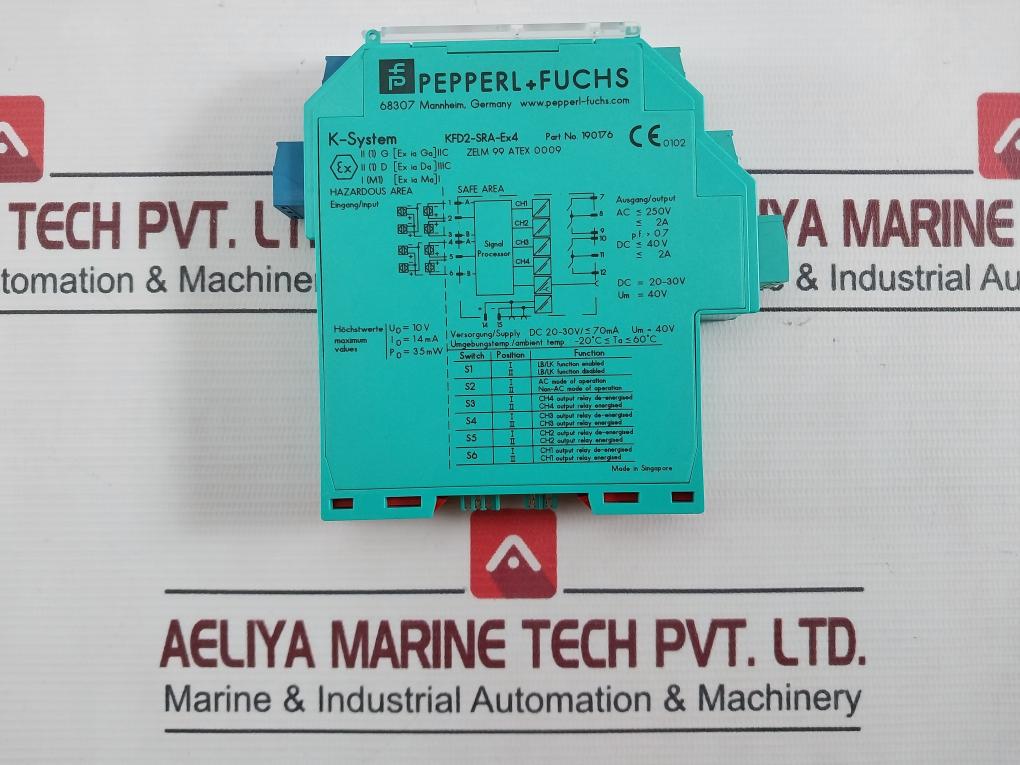 Pepperl+Fuchs Kfd2-sra-ex4 Switch Amplifier 14Ma 35Mw Ac 250V 2A Dc 20-30V