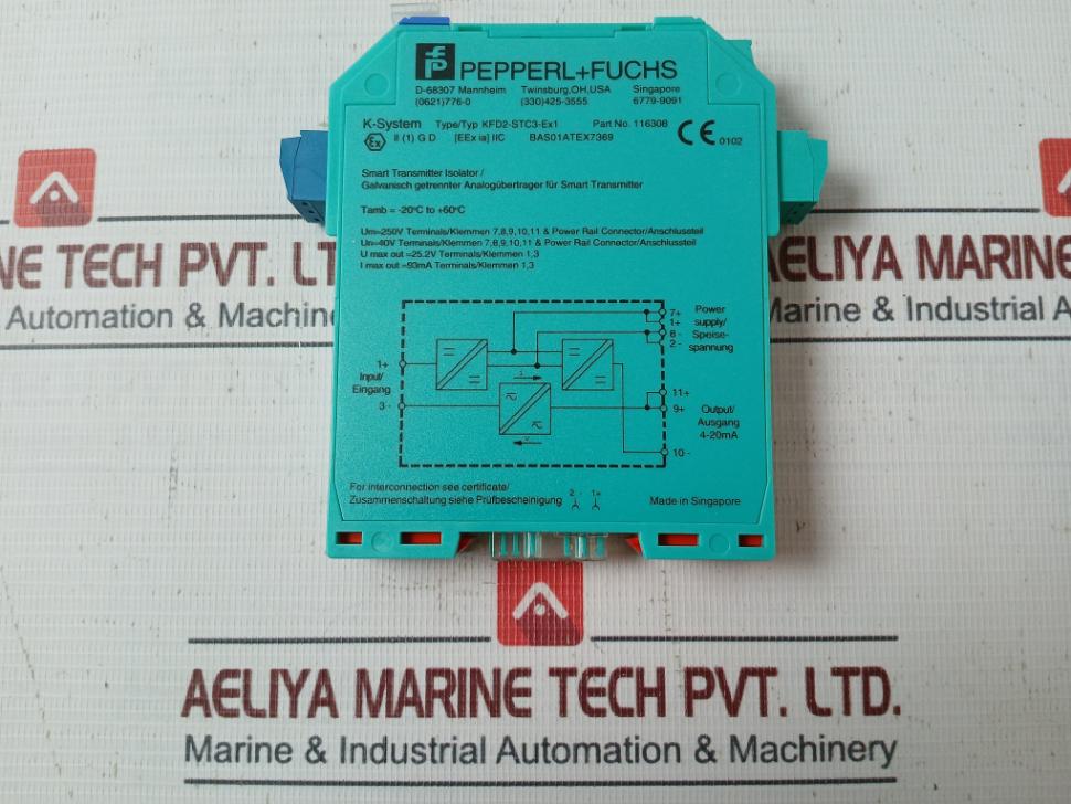 Pepperl+Fuchs Kfd2-stc3-ex1 Smart Transmitter Power Supply 116308 250V 4-20Ma