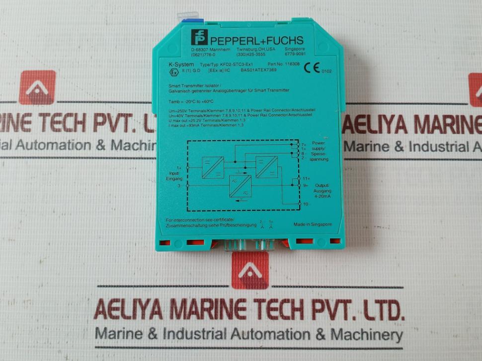 Pepperl+Fuchs Kfd2-stc3-ex1 Transmitter Power Supply 40V 93Ma 4-20Ma 25.2V