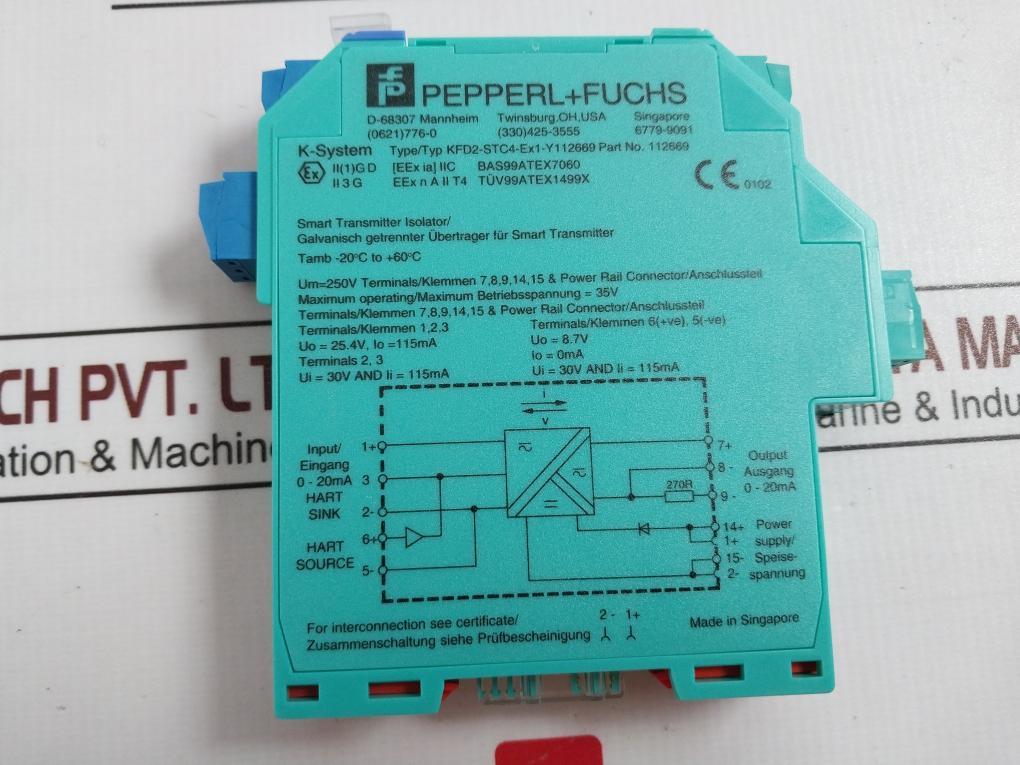 Pepperl+Fuchs Kfd2-stc4-ex1-y112669 Smart Transmitter Power Supply 0-20Ma