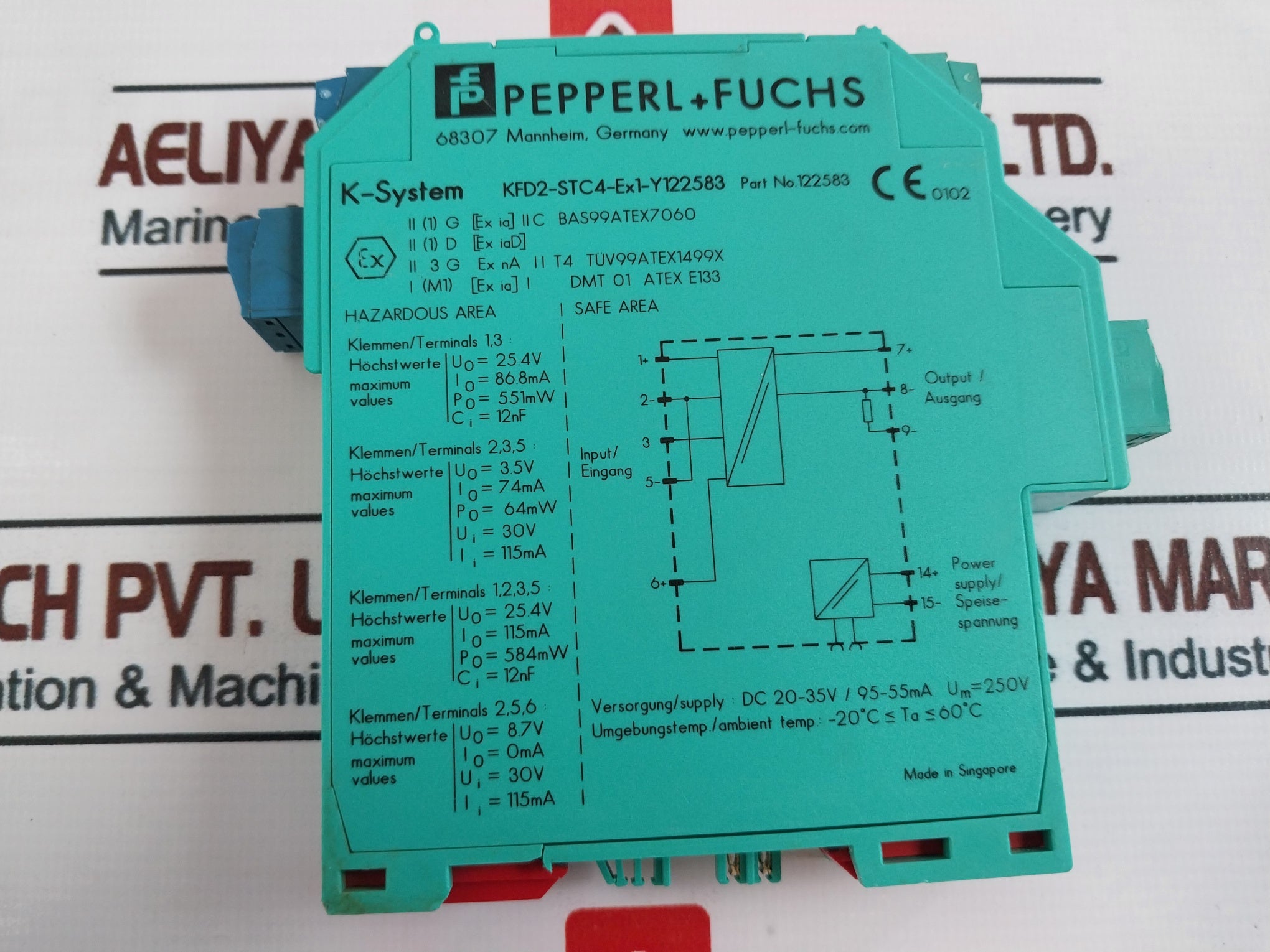 Pepperl+Fuchs Kfd2-stc4-ex1-y122583 Smart Transmitter Power Supply 122583 250V