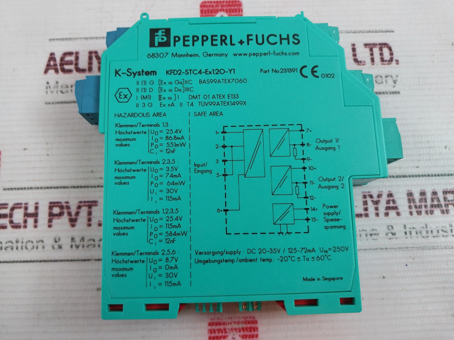 Pepperl+Fuchs Kfd2-stc4-ex1.2O-y1 Transmitter Power Supply 231391