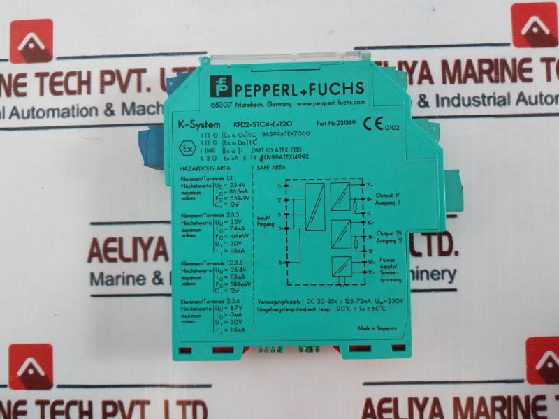 Pepperl+Fuchs Kfd2-stc4-ex1.2O Transmitter Power Supply Dc 20-35V/125-72Ma