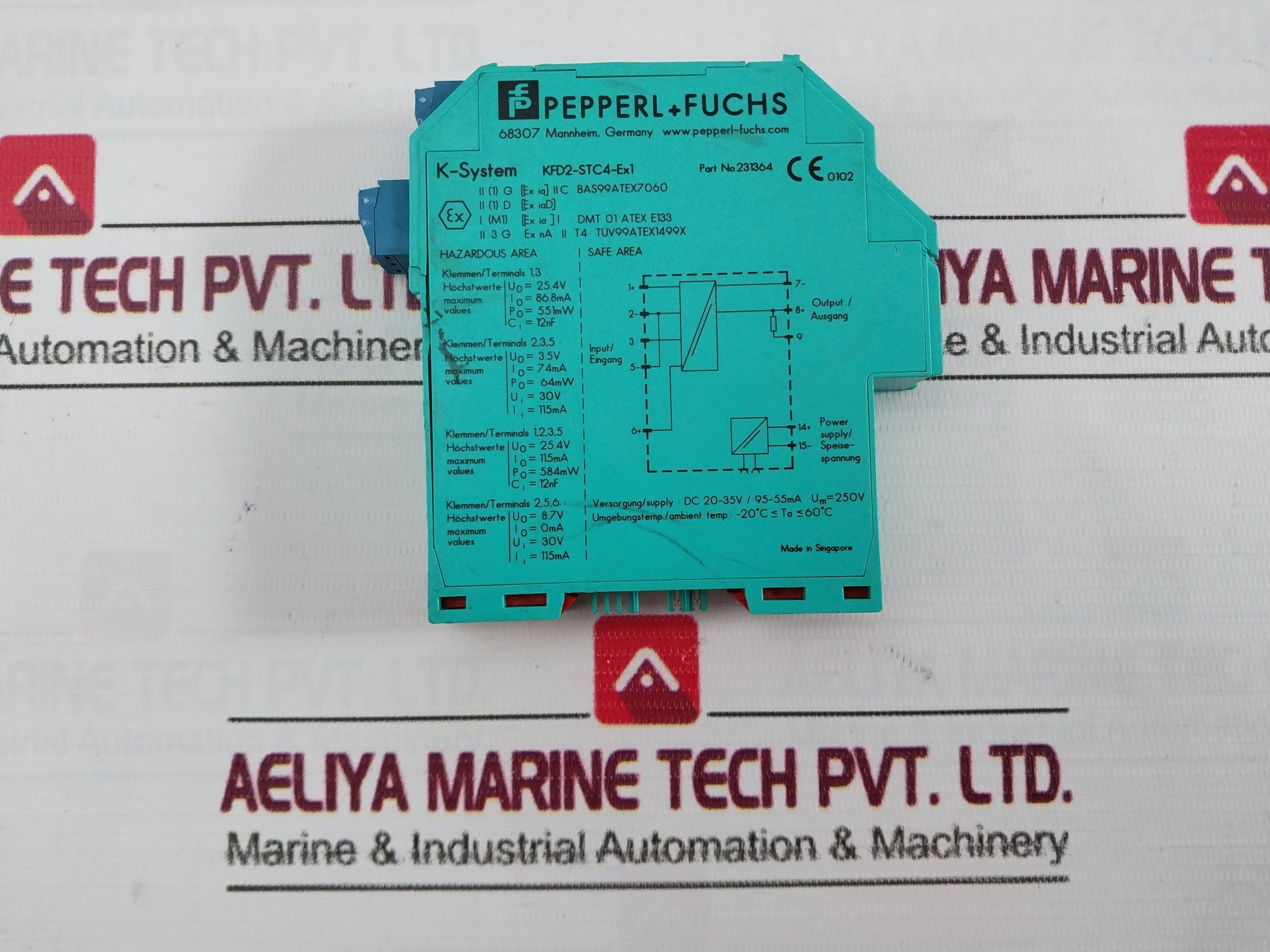 Pepperl+Fuchs Kfd2-stc4-ex1 Transmitter Power Supply -20?C Ta 60?C