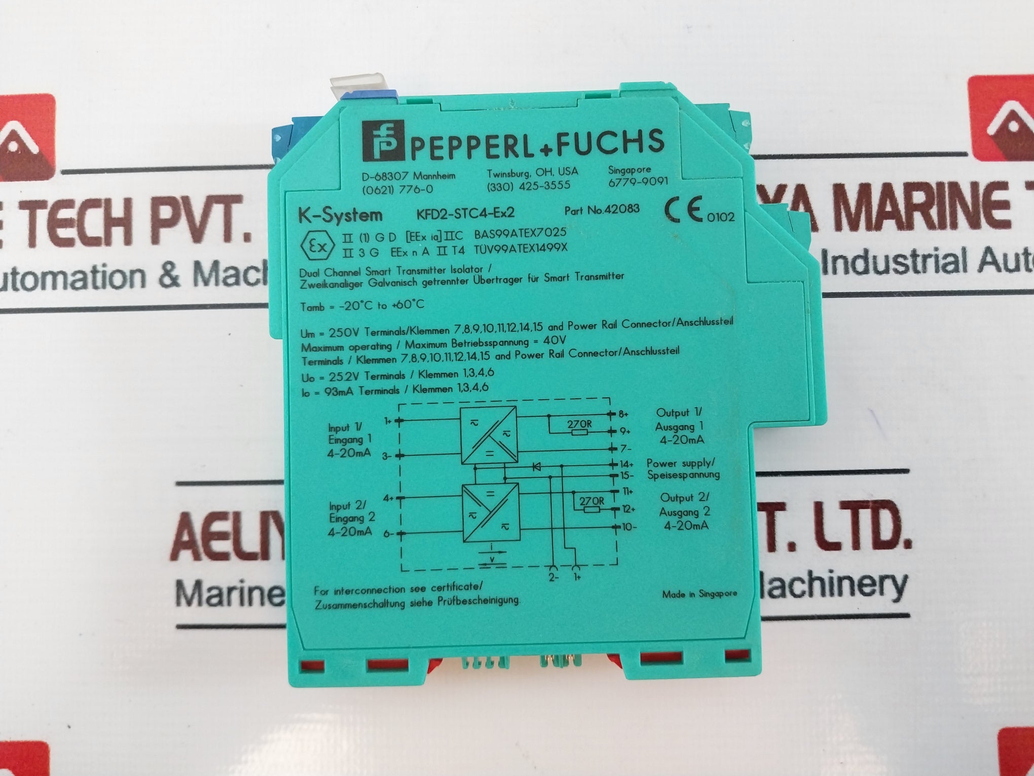 Pepperl+Fuchs Kfd2-stc4-ex2 Dual Channel Smart Transmitter Isolator 42083