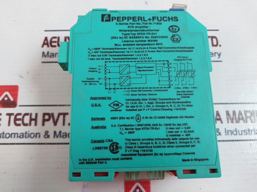 Pepperl+Fuchs Kfd2-tr-ex1 Rtd Converter 71828 20-35Vdc