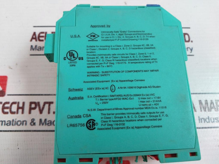 Pepperl+fuchs KFD2-WAC-EX1 Transformer Isolated Strain Gauge Amplifier 71894