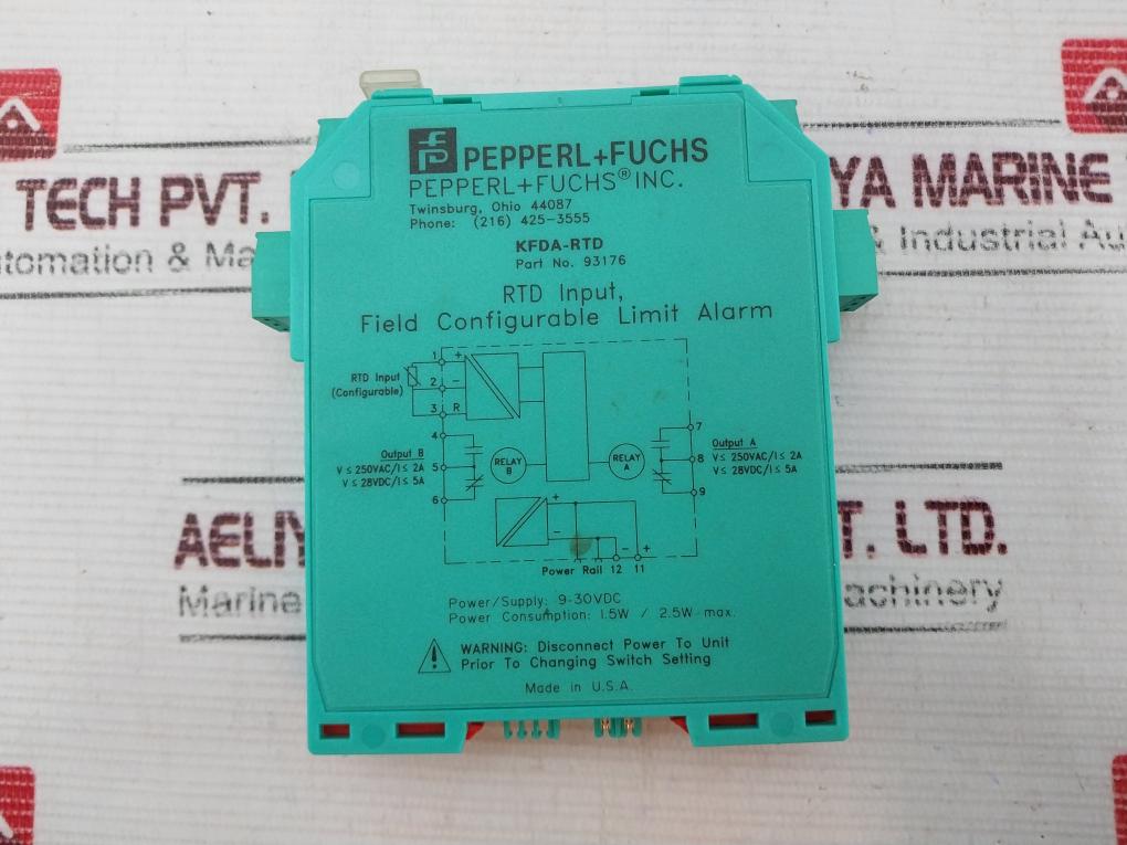 Pepperl+Fuchs Kfda-rtd Input, Field Configurable Limit Alarm Module 93176