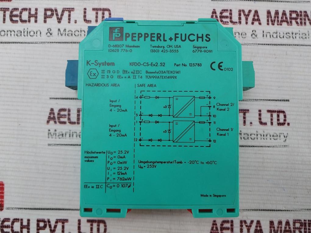 Pepperl+Fuchs Kfdo-cs-ex2.52 Channel Repeater 125783