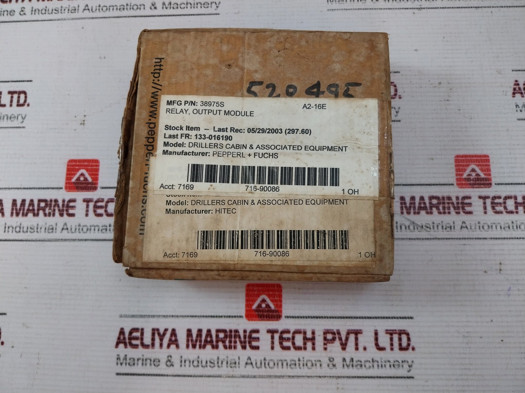 Pepperl+Fuchs Kfdo-ro-ex2 Safety Barrier 38975S 20-30V Dc