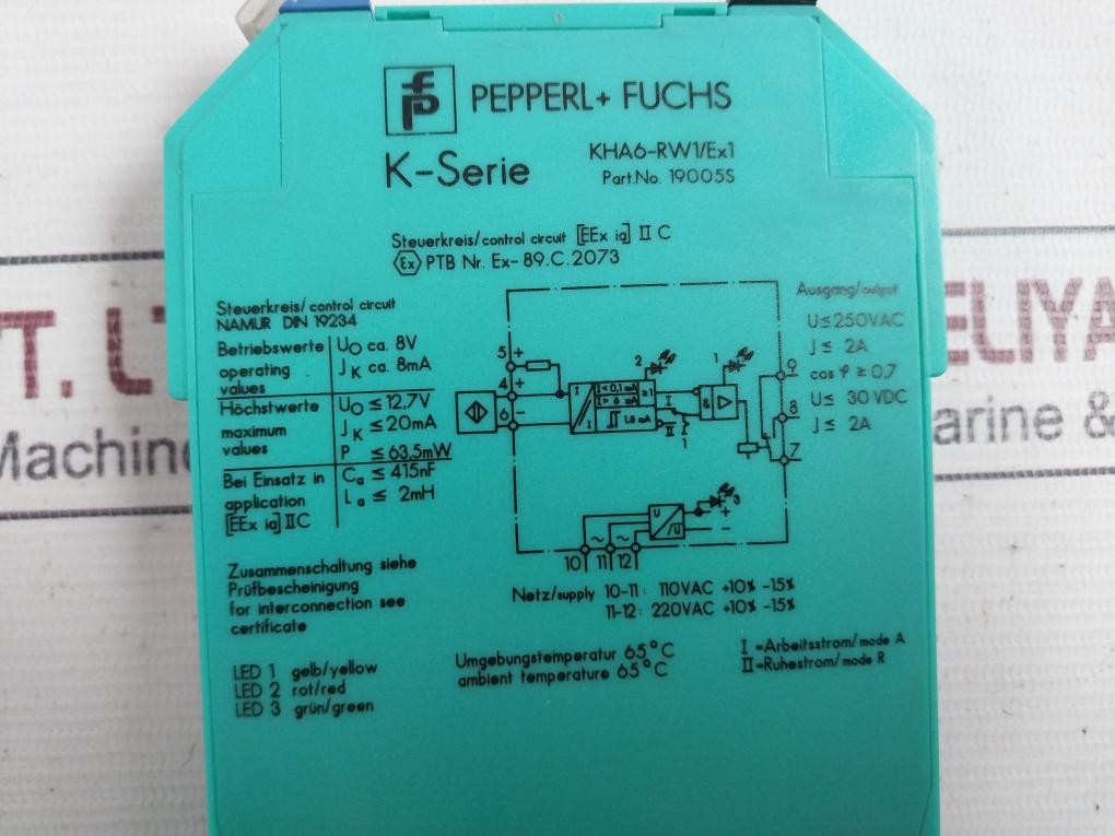 Pepperl+Fuchs Kha6-rw1/Ex1 Switch Amplifier 65°C