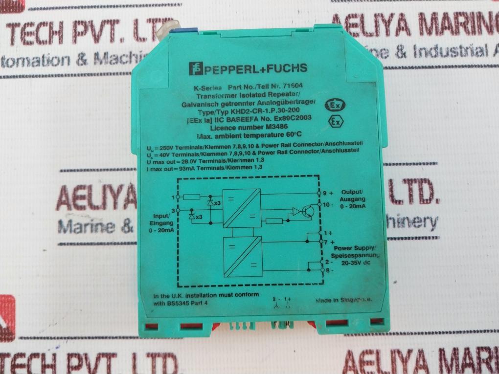 Pepperl+Fuchs Khd2-cr-1.P.30-200 Transformer Isolated Repeater 71604 20-35Vdc
