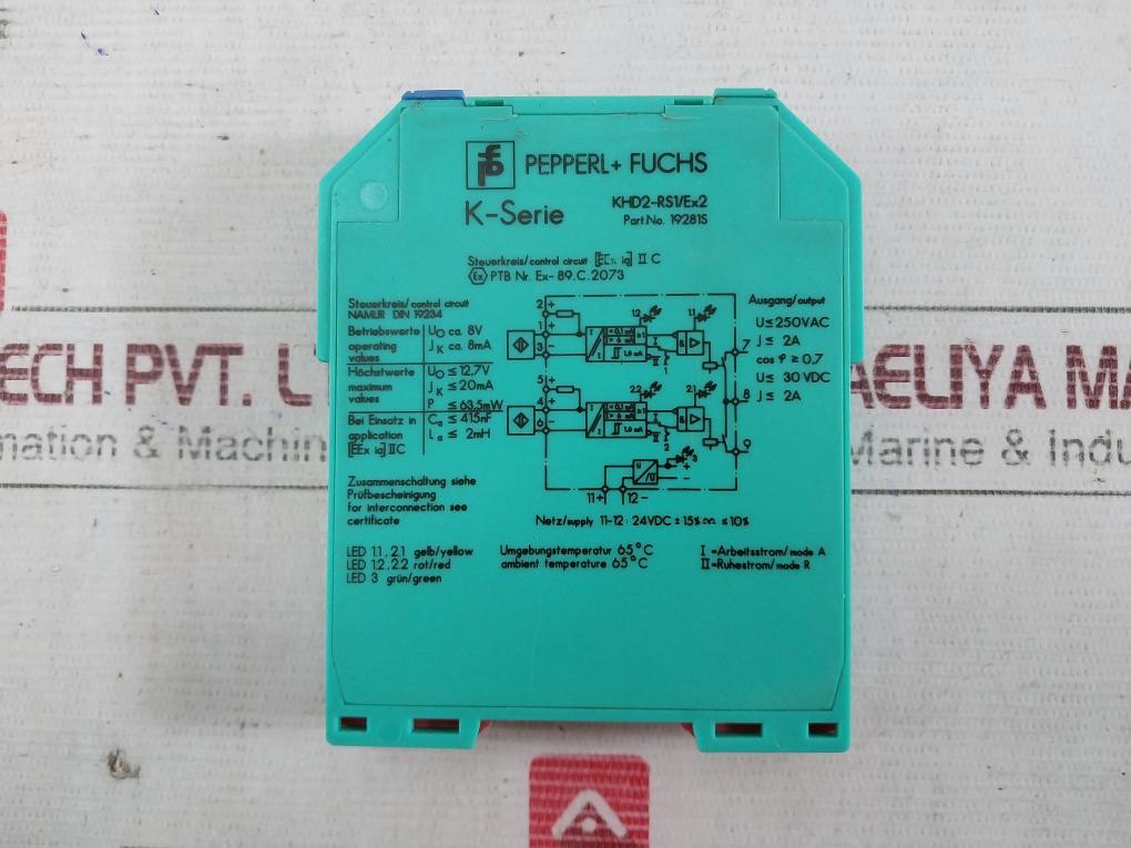 Pepperl+Fuchs Khd2-rs1/Ex2 K-serie Switch Amplifier Module 19281S 2A Ac/Dc 20 Ma