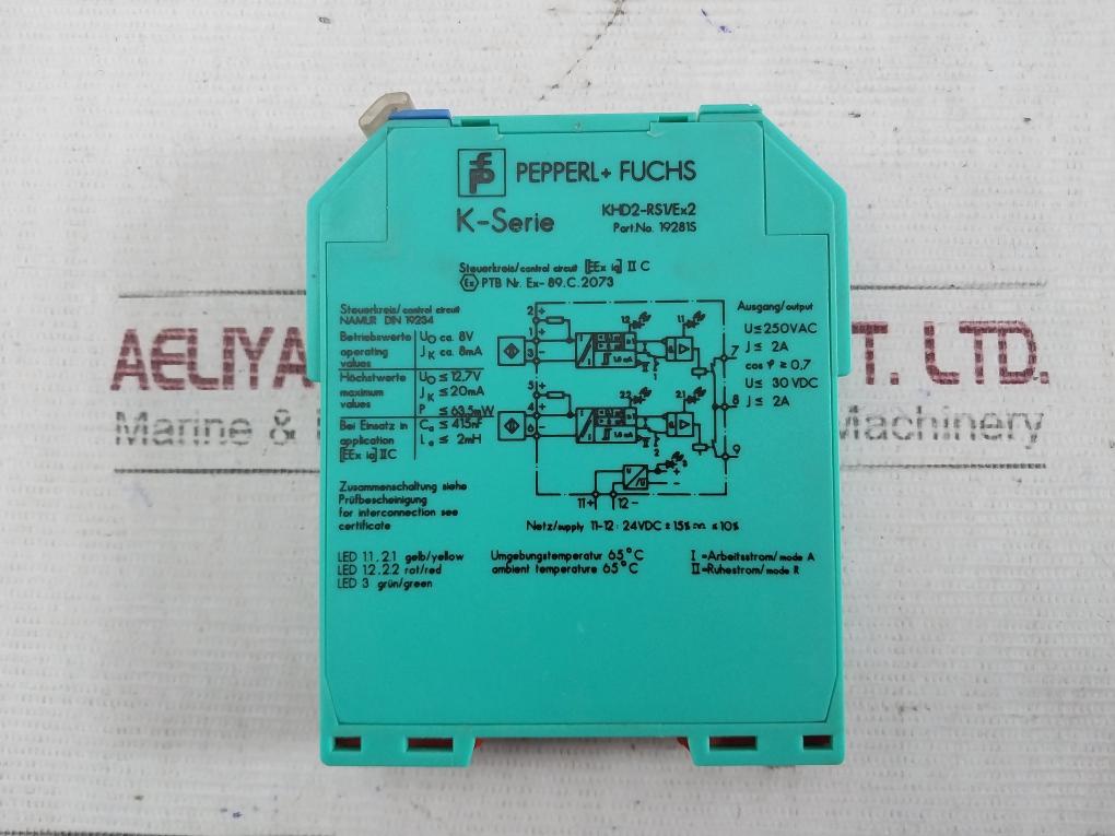 Pepperl+Fuchs Khd2-rs1/Ex2 Switch Amplifier 250Vac 20Ma