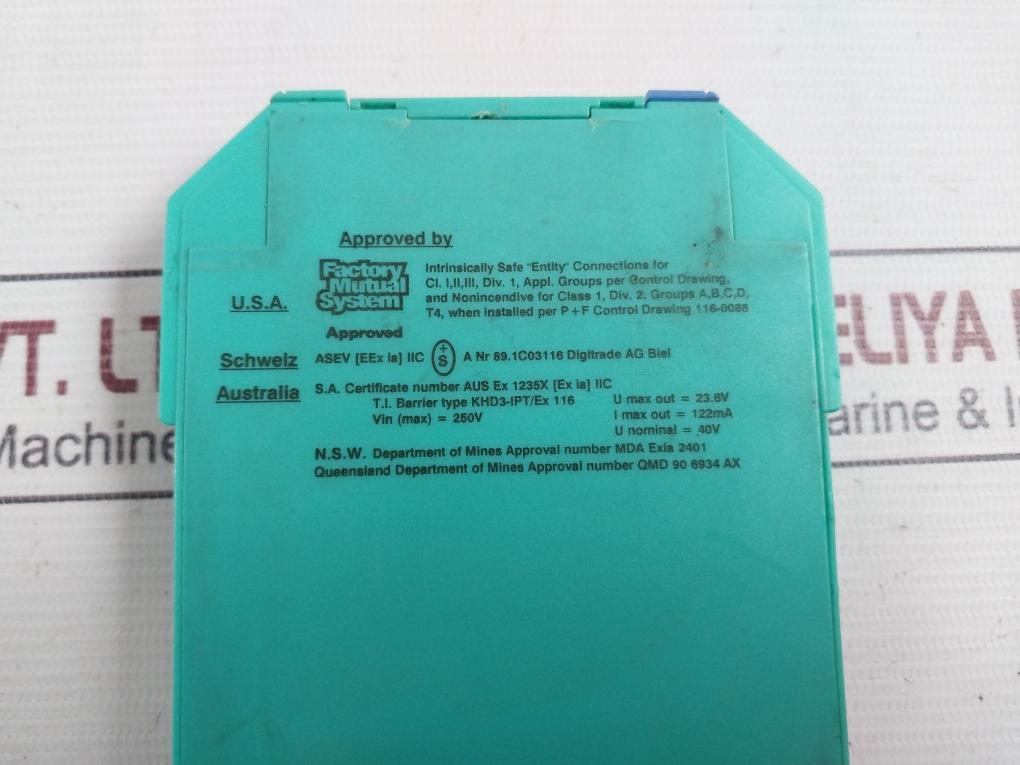 Pepperl+Fuchs Khd3-ipt/Ex 116 Potentiometer Amplifier 122Ma 20-35V Dc 60°C