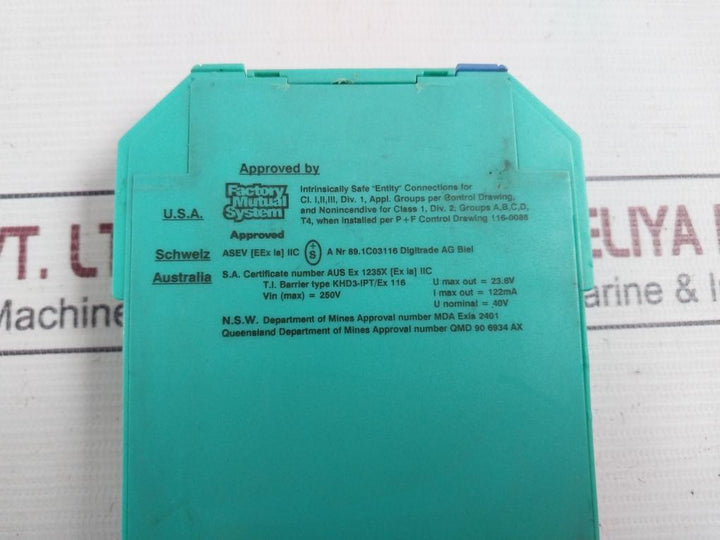 Pepperl+Fuchs Khd3-ipt/Ex 116 Potentiometer Amplifier 122Ma 20-35V Dc 60°C