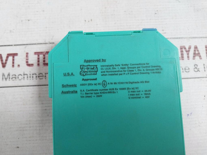 Pepperl+Fuchs Khd4-irr/Ex1 Potentiometer Converter Ex88B2409 15-35Vdc