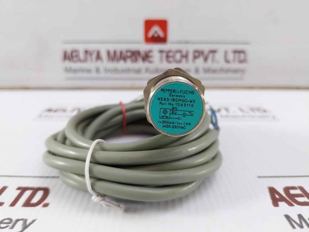 Pepperl+Fuchs Nbb5-18Gm60-ws Inductive Sensor W/ Cable 200Ma 20-250Vac 1,6A