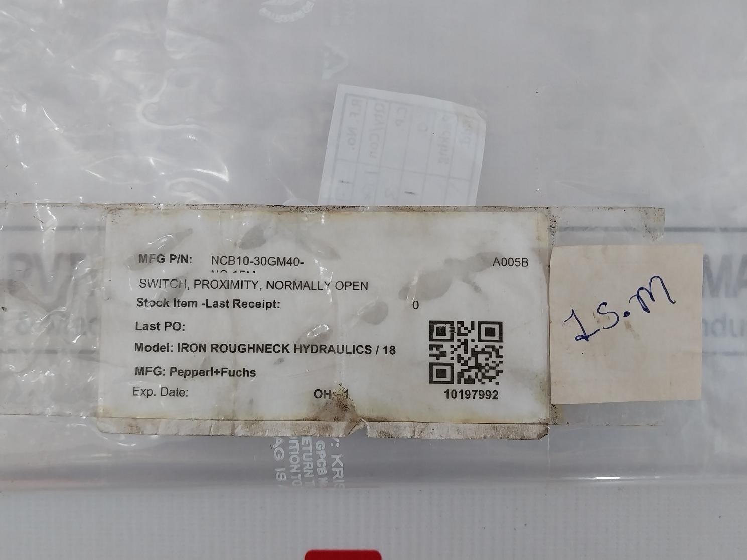 Pepperl+Fuchs Ncb10-30Gm40-n0-15M Inductive Namur Sensor With Cable A005B