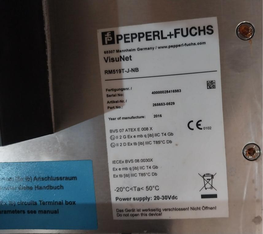 Pepperl+Fuchs Rm519T-j-nb Control Panel For Rmg 600Ltr 265653-0529
