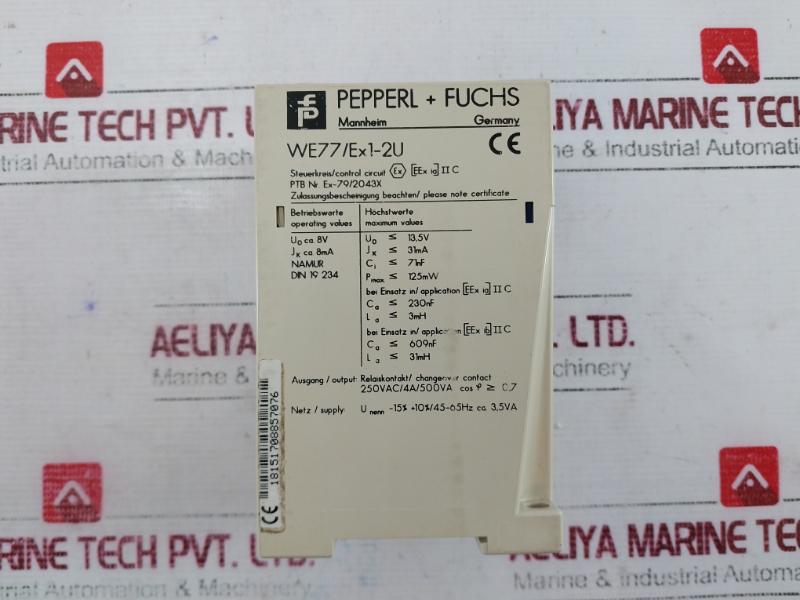 Pepperl+Fuchs We77/Ex1-2U Switch Amplifier 18151708857076