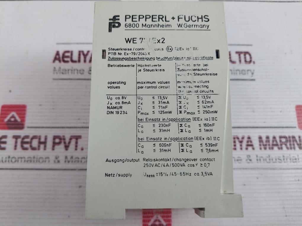 Pepperl+Fuchs We 77/Ex2 Isolated Switch Amplifier 01543 S