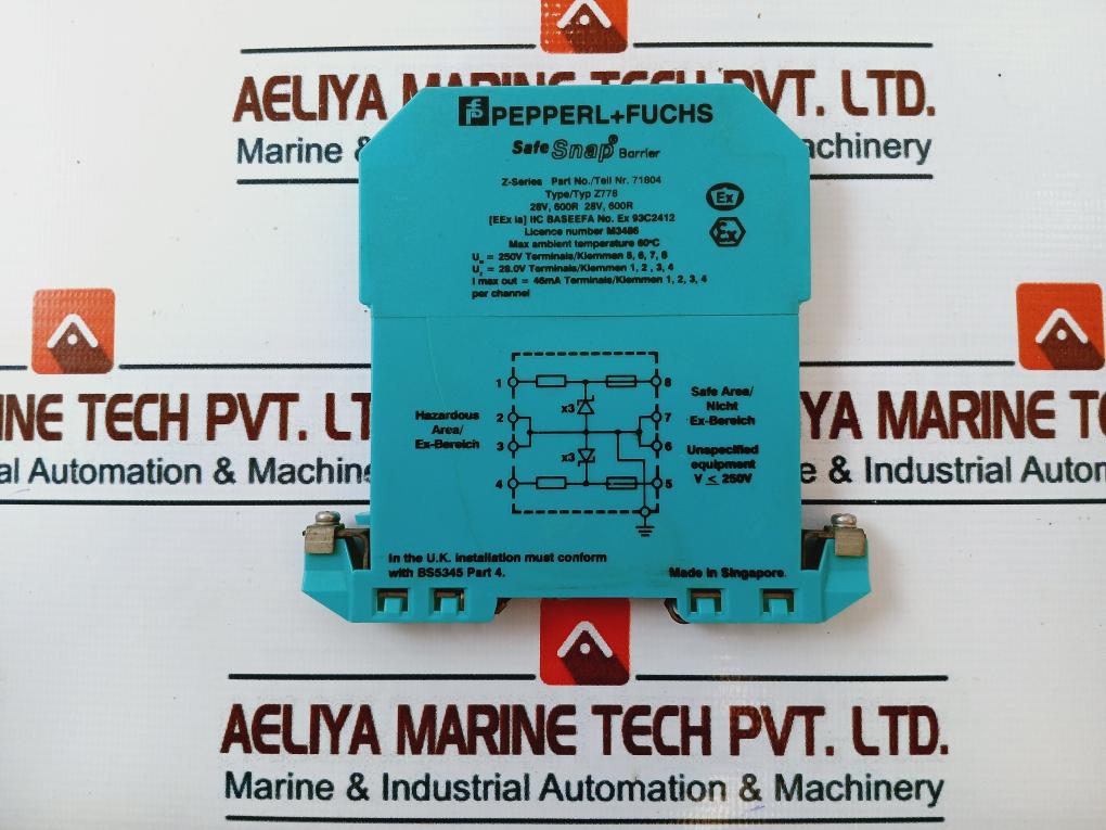 Pepperl+Fuchs Z-series Z778 Safe Snap Barrier 71804 Ip20 250V 46Ma