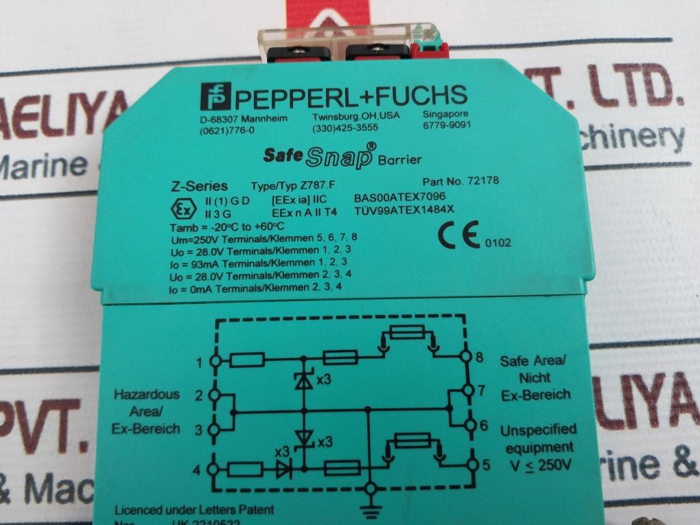 Pepperl+Fuchs Z787.F Safe Snap Barrier 72178 Used 10048524734104