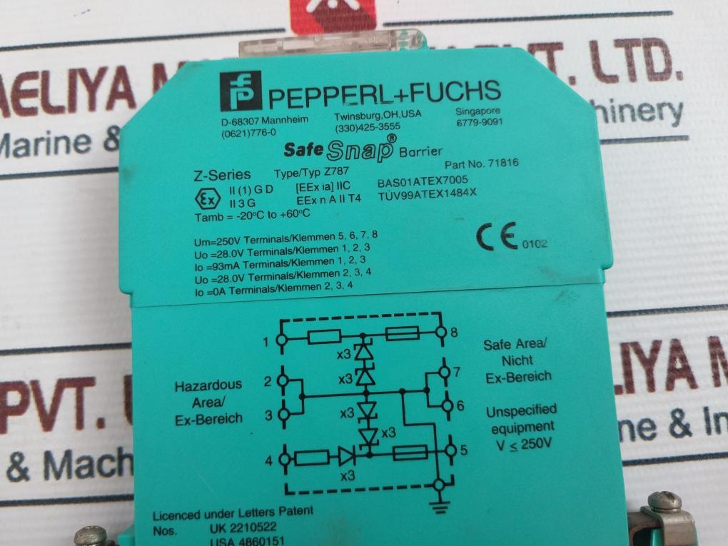 Pepperl+Fuchs Z787 Safe Snap Barrier 71816