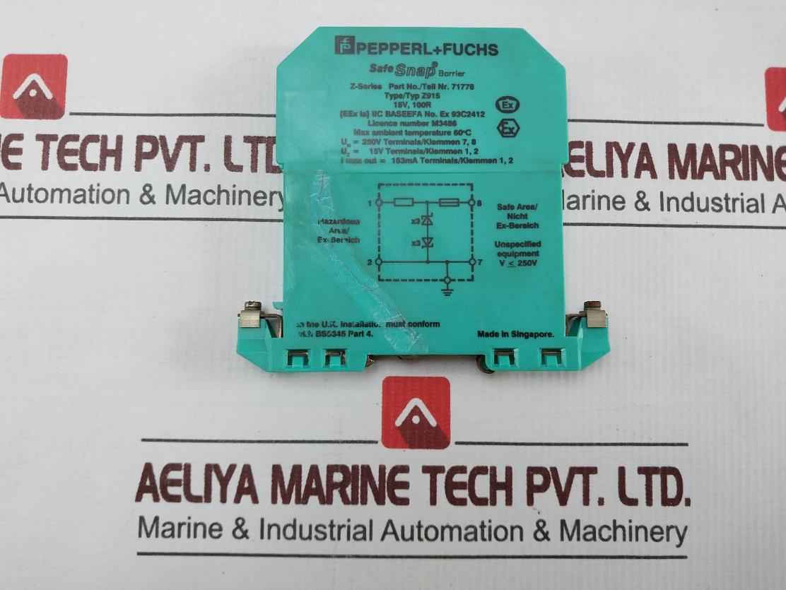 Pepperl+Fuchs Z915 Zener Barrier Din Rail Mount 15V,153Ma,250V