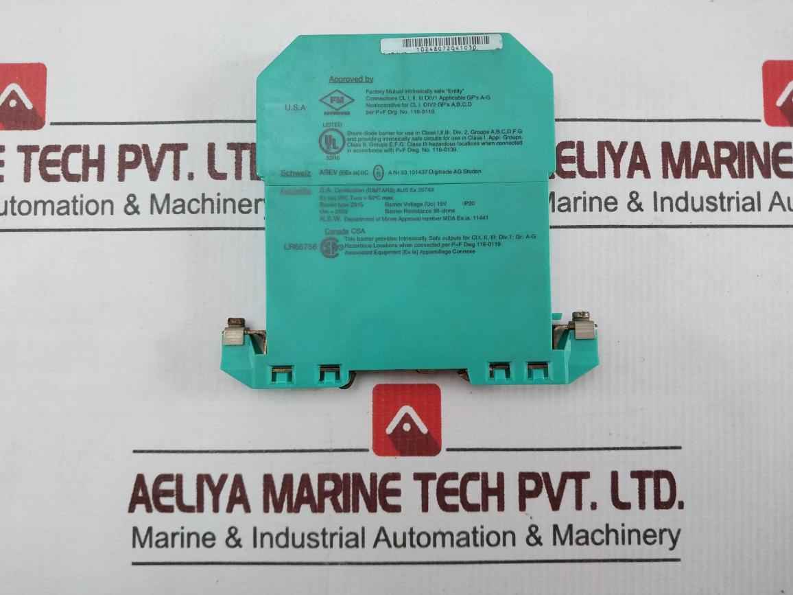 Pepperl+Fuchs Z915 Zener Barrier Din Rail Mount 15V,153Ma,250V