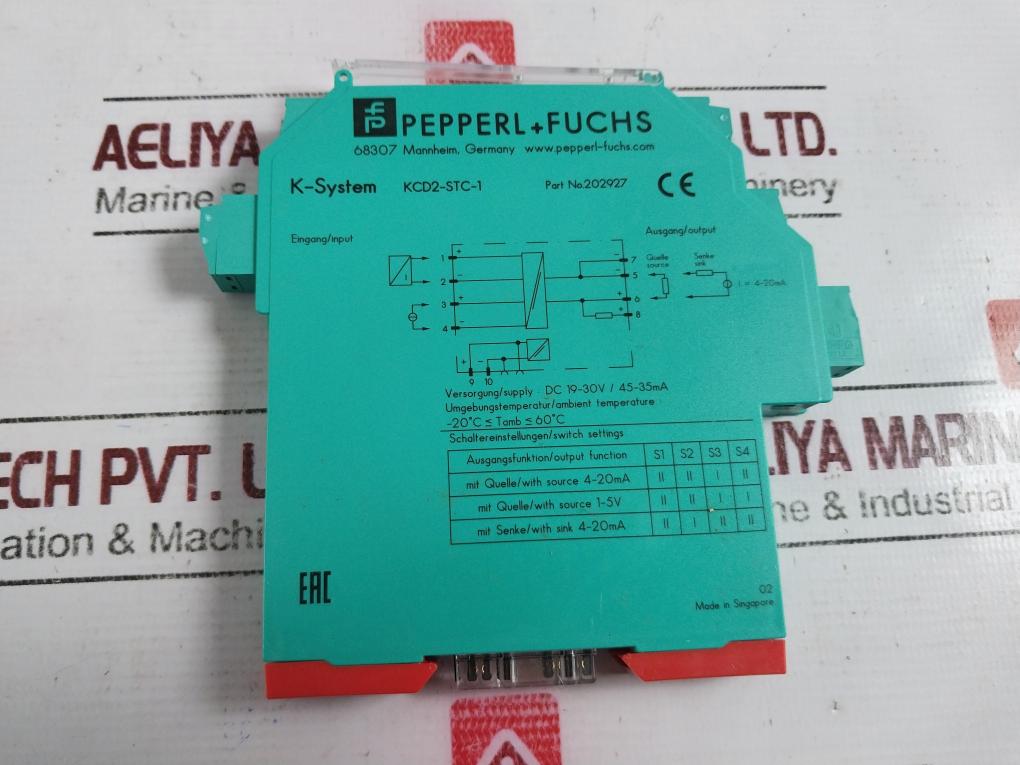 Pepperl+fuchs Kcd2-stc-1 K-system Module Safety Barrier 202927 Dc 19-30v, 45-35m