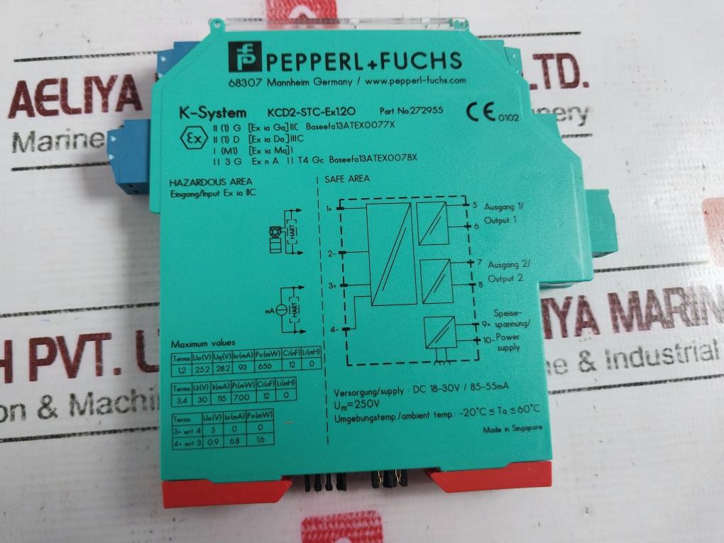 Pepperl+Fuchs Kcd2-stc-ex1.2O K-system Safety Barrier 272955 -20°C Ta 60°C
