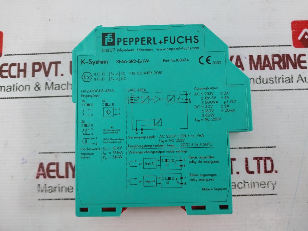 Pepperl+fuchs Kfa6-sr2-ex1.w Switch Amplifier Dc 40v 2a 80w Ac 253v