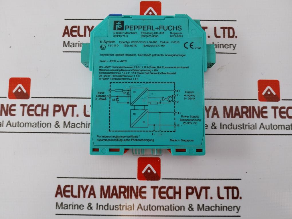 Pepperl+Fuchs Kfd2-cr-ex1.30-200 Transformer Isolated Repeater 0-20Ma
