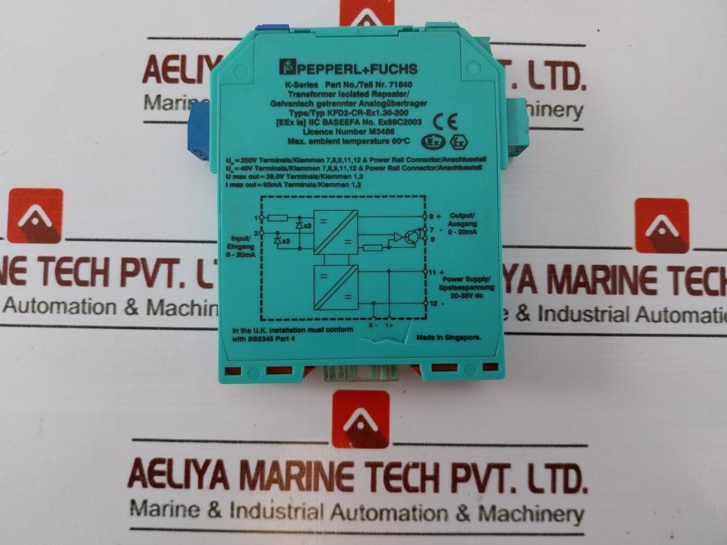 Pepperl+Fuchs Kfd2-cr-ex1.30-200 Transformer Isolated Repeater 93Ma