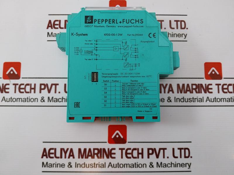 Pepperl+fuchs Kfd2-gs-1.2w Current/voltage Trip Value Dc 20-30v/1.5w