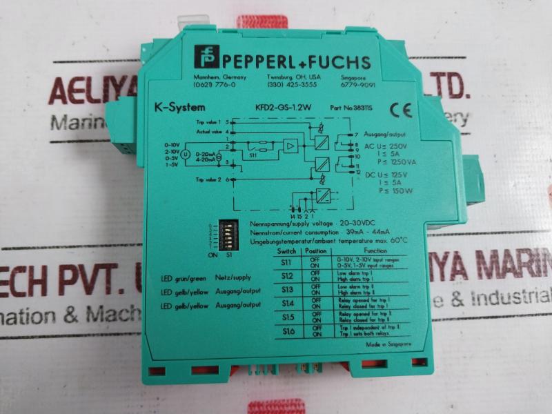 Pepperl+Fuchs Kfd2-gs-1.2W K-system Channel Signal Conditioner 39Ma-44Ma 1250Va