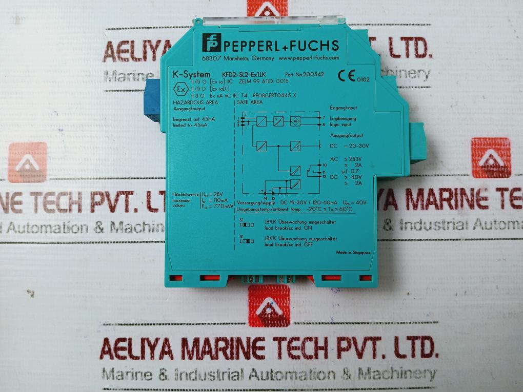 Pepperl+Fuchs Kfd2-sl2-ex1.Lk Isolated Barrier 200542