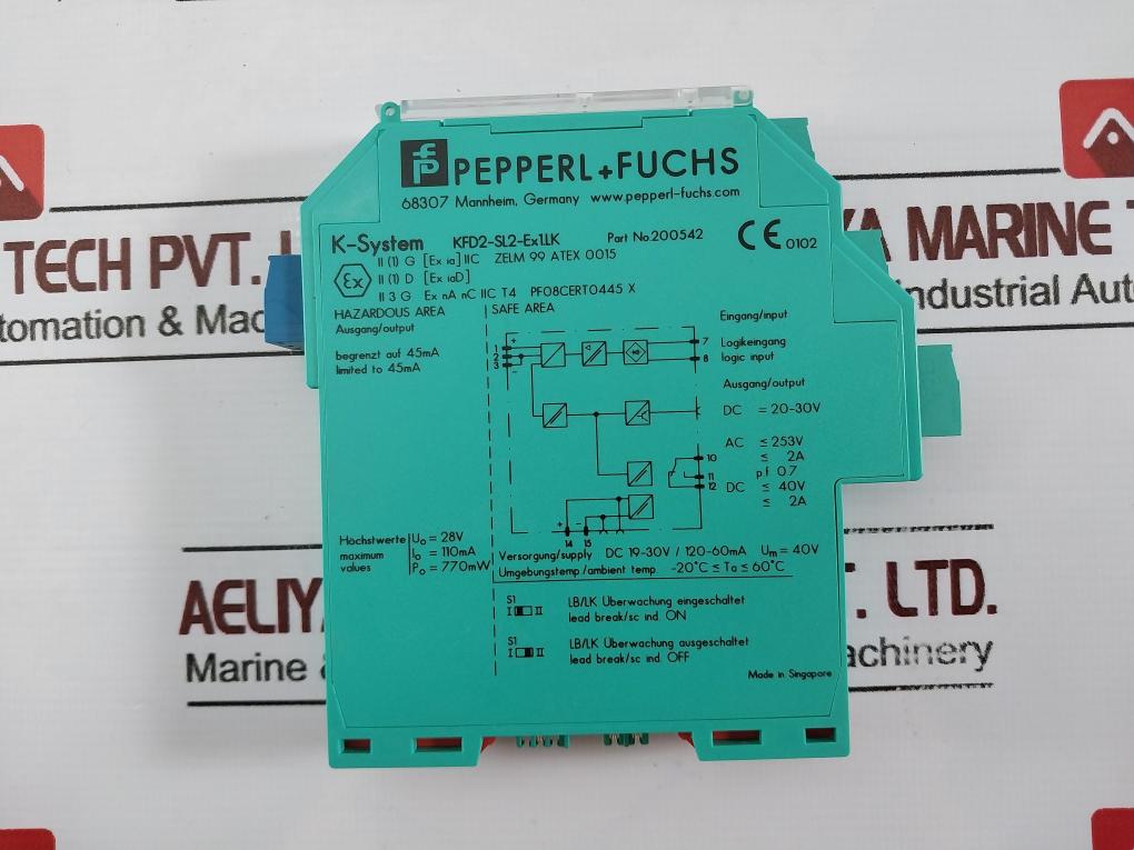 Pepperl+fuchs Kfd2-sl2-ex1.lk Solenoid Driver 200542 Dc= 20-30v Ac 253v 2a