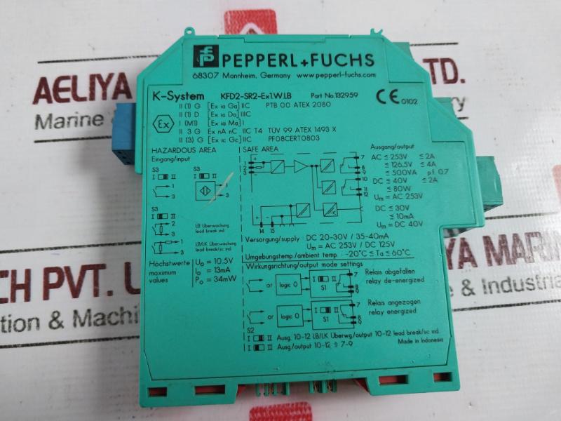 Pepperl+fuchs Kfd2-sr2-ex1.w.lb K-system Isolator Switch Amplifier Pf08cert0803