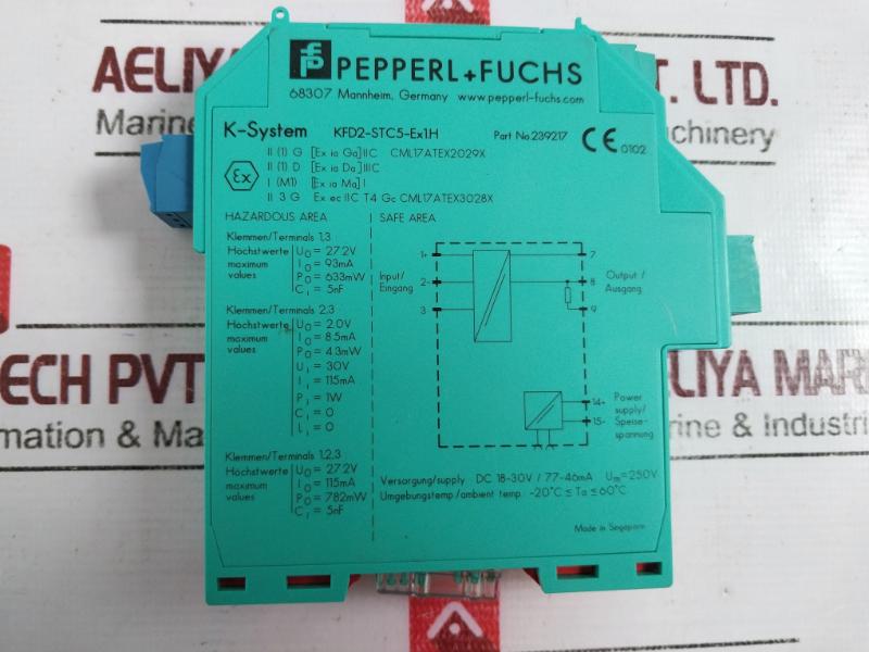 Pepperl+Fuchs Kfd2-stc5-ex1.H Signal Isolated Safety Barrier Dc 18-30V / 77-46
