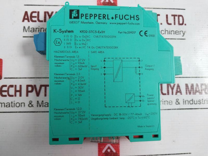 Pepperl+Fuchs Kfd2-stc5-ex1.H Signal Isolated Safety Barrier Dc 18-30V / 77-46