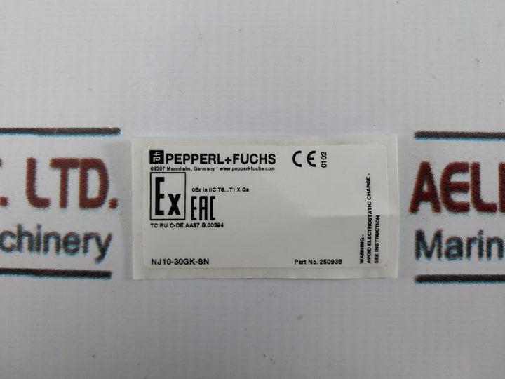 Pepperl+Fuchs Nj10-30Gk-sn Inductive Sensor 116-0165