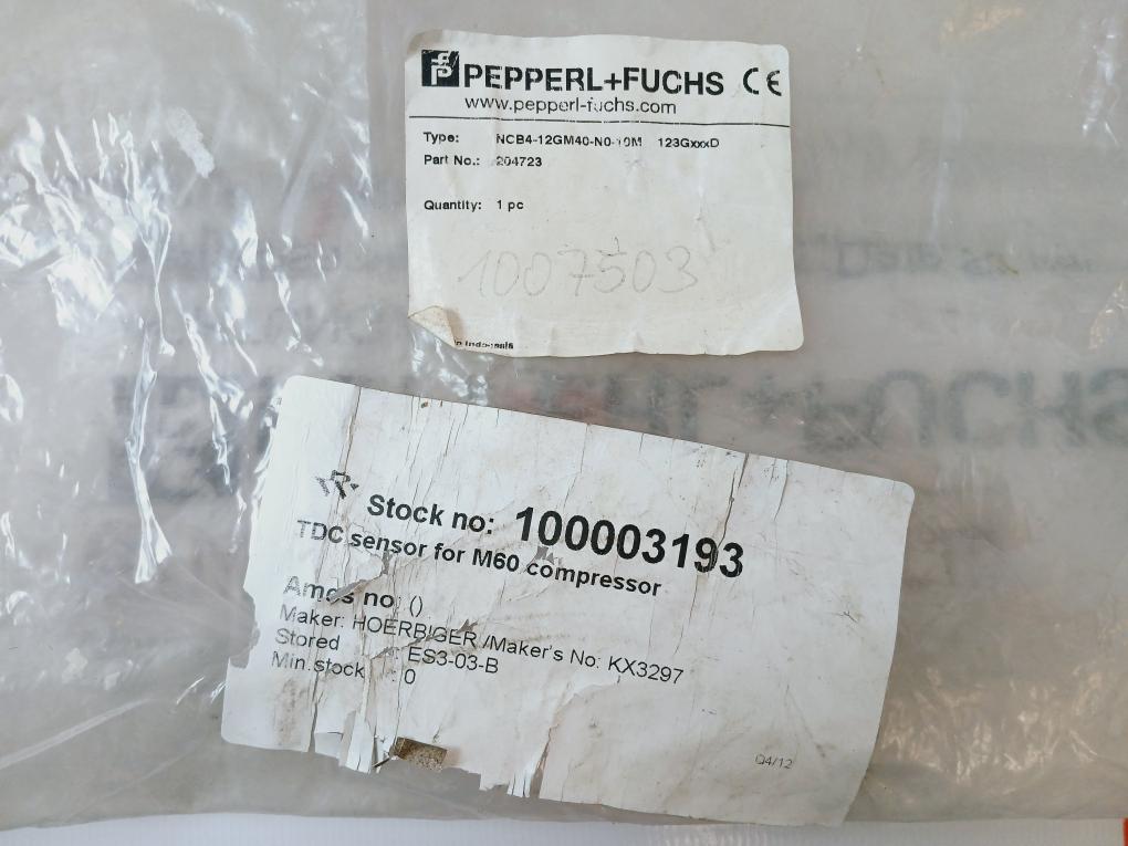 Pepprel+fuchs Ncb4-12gm40-n0-10m Inductive Sensor 204723