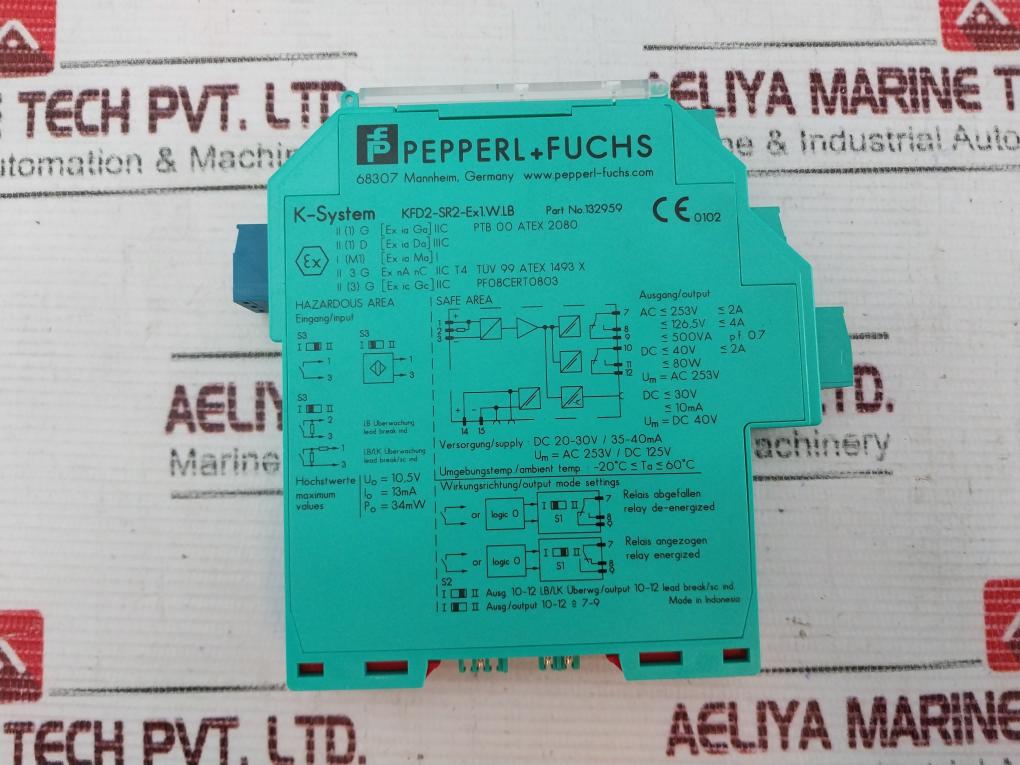 Pepperl+Fuchs K-System KFD2-SR2-EX1.W.LB Switch Amplifier DC 20-30V / 35-40mA