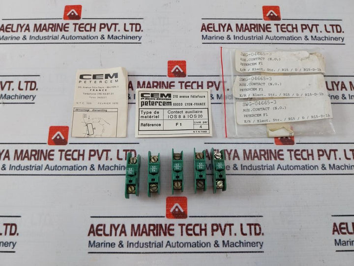 Lot of 5X PETERCEM F1 PETERCEM F1 Auxiliary Contact Block SWG-04665-3